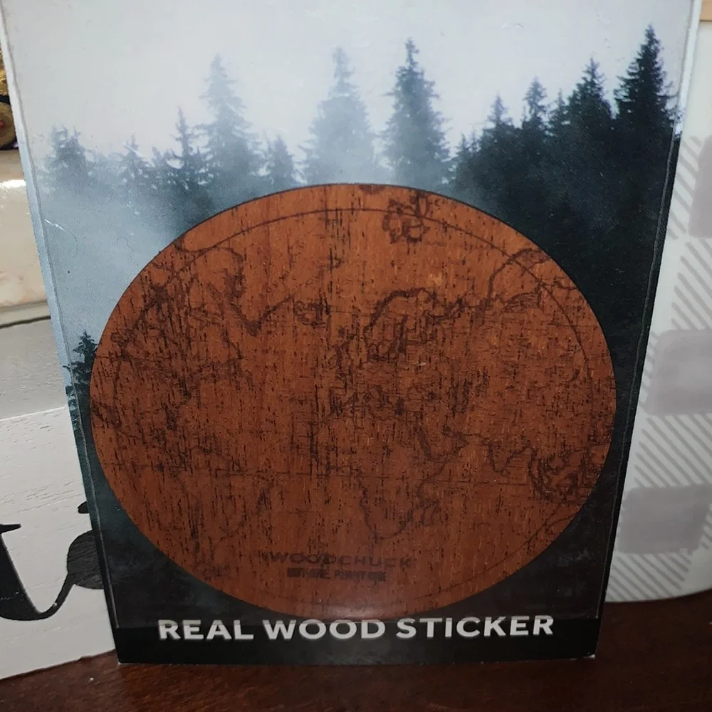 Woodchuck Wood World Map Round Sticker  2